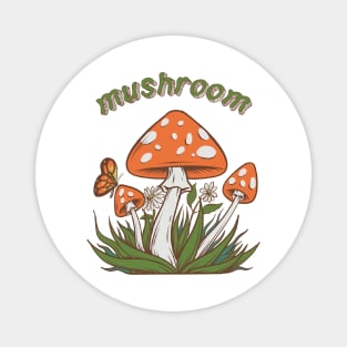 Orange Mushroom Magnet